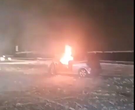 VIDEO | Car Bursts Into Flames Whilst Snow-Drifting In Tesco’s Carpark