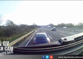 VIDEO | Porsche brake checks HGV on M1