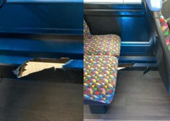 Passengers spot hole in Blackburn bus