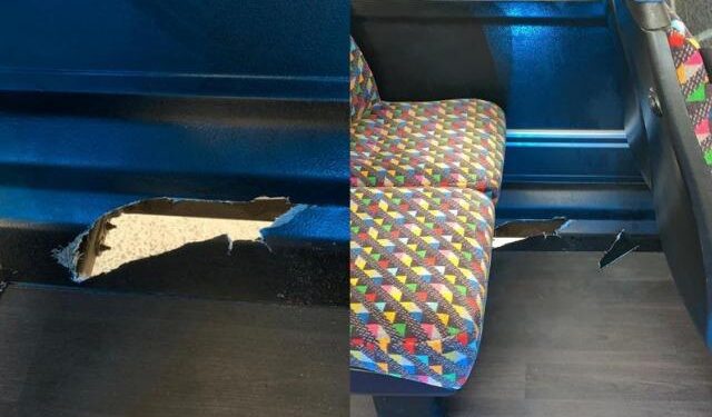 Passengers spot hole in Blackburn bus