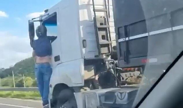 Husband clings to the side of a truck for 19 MILES after truck driver kills his wife