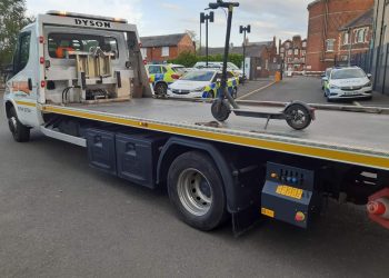 E-Scooter seized by Police in Hereford. 🛴