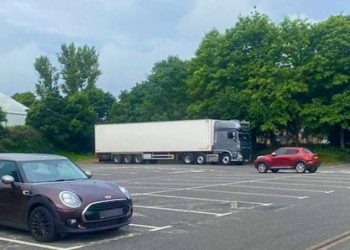 Haulage boss shames busybody who complained one of their lorries took up too many spaces – in ’empty’ car park