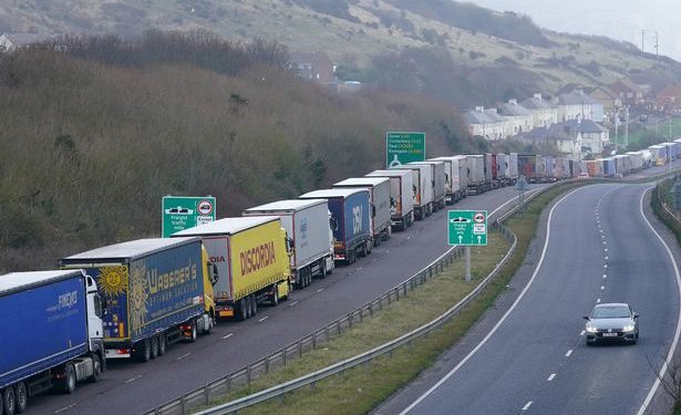 Truck congestion at Dover due to lateral flow test shortage