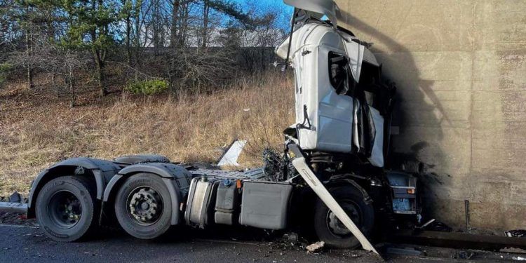 Incredibly lucky trucker avoids serious injury
