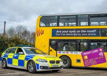 Police use undercover double decker bus to catch drivers using mobile devices