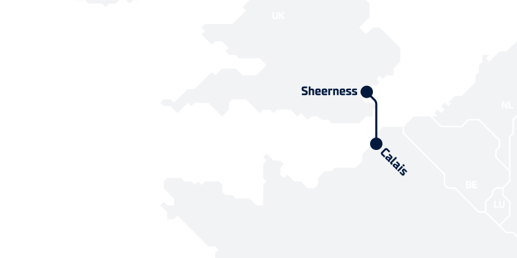 DFDS freight ferry service between Sheerness and Calais to return