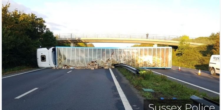 Amazon trucker jailed after overturning lorry