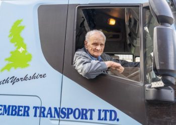 Britain’s oldest trucker celebrates his 90th birthday