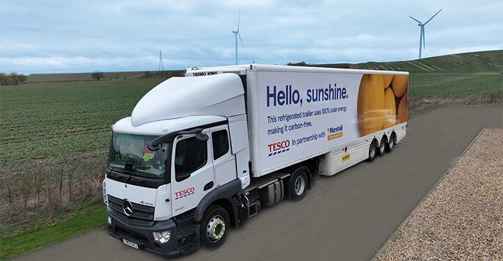 Tesco & Marshall Fleet Solutions are working on a trial of 100% solar powered reefer trailers