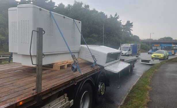 Trucker reported for unsafe load in Exeter