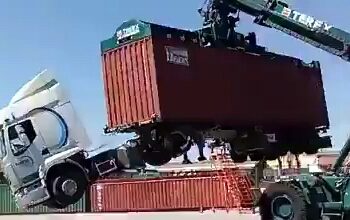 VIDEO OOPS | Trucker gets carried away…