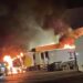Truck blaze at Tesco Livingston Depot