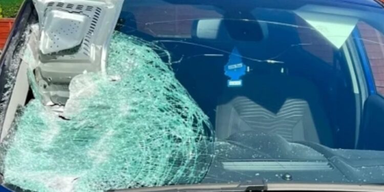 Microwave thrown from moped smashes car in Gainsborough