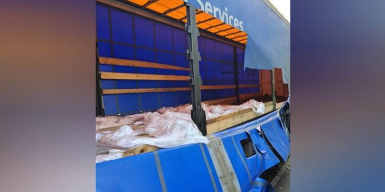 Police release photos of truck “stripped clean” on A500