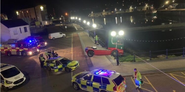 Drunk trucker drives into marina