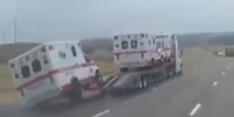 Video Oops | Truck loses ambulance