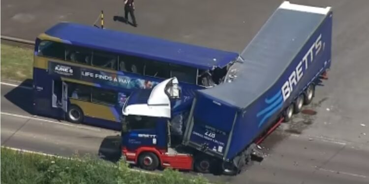 Bus driver in double-death crash ‘had fallen asleep at the wheel before’, widow tells court