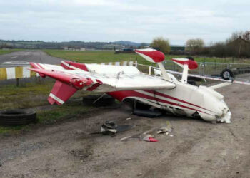 Plane hit truck before crash landing