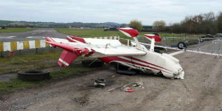 Plane hit truck before crash landing